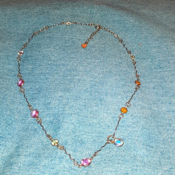 925 sterling silver multi color rare link style choker